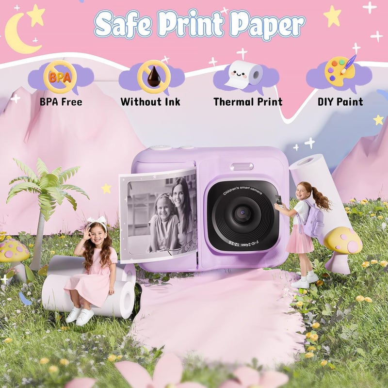 ETIKEZ Kids Instant Print Camera Paper, Thermal Printing Refill Set for Toddler Camera, Compatible with Funshot 20, HD Camera Thermal Printing Paper, 2.2" x 26ft (5.6cmx8m) Per Roll, 12 Rolls - Image 5